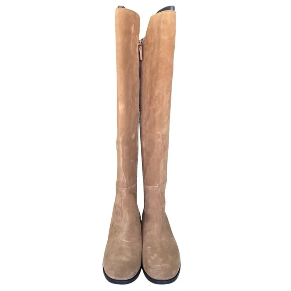 Cole Haan Isabelle Suede and Elastic Over The Knee Round Toe Zippered Boots 7.5M